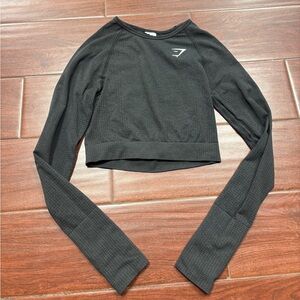 Gym shark black long sleeve workout tee.